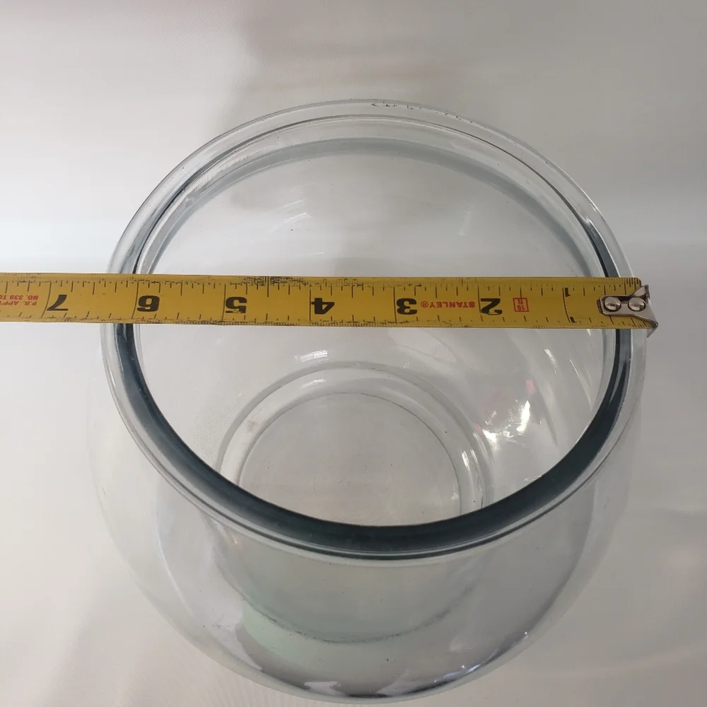 Footed Glass Fish Bowl Aquarium Container For Terrariums And Centerpieces